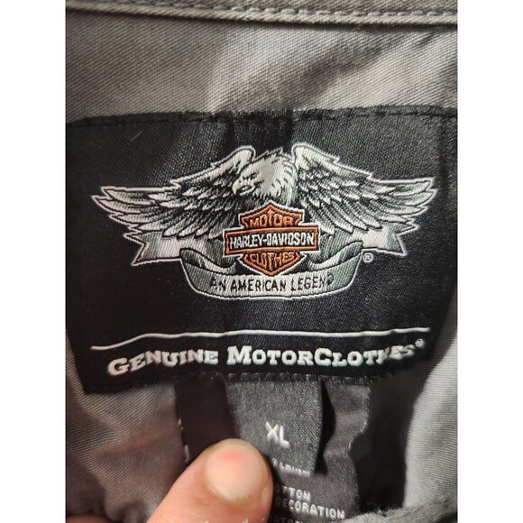 Harley Davidson Button Shirt XL Men Grey - Picture 3 of 12